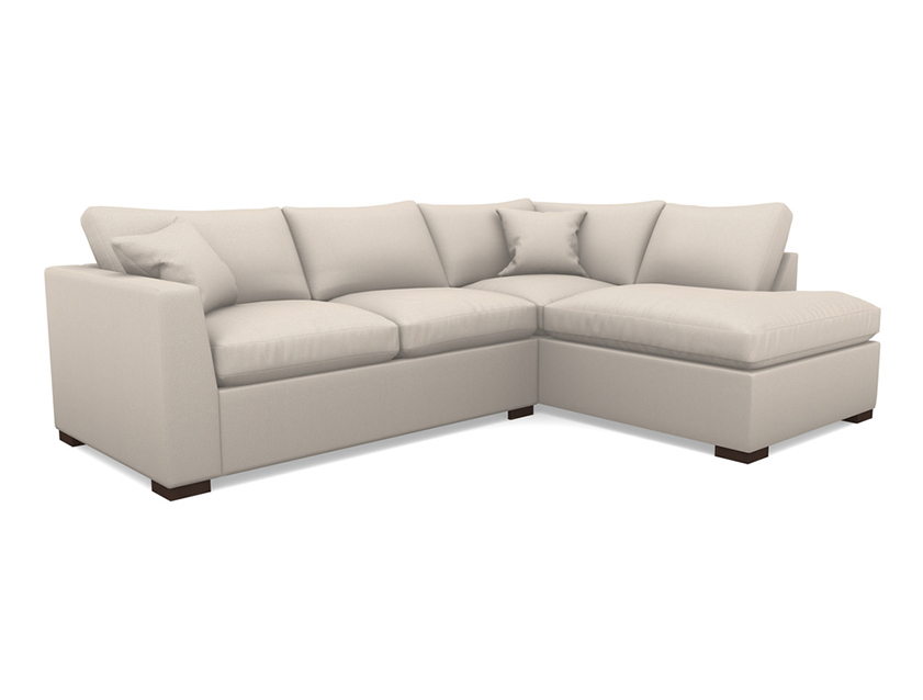 Wadenhoe Medium LHF Corner Sofa Bed in Two Tone Plain Biscuit